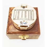 Brunton Compass Modern Wooden Box Gold-Plated Brass Polish Handmade Directional Navigation Instrument Outdoor Use Business Gift