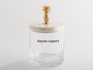 Luxury Hand Engraved Stainless Steel & Glass Jar Storage Easy to Clean Gold Finished Handcrafted Fancy <b>Bathroom</b> <b>Set</b> <b>Accessories</b> - Product Image 6