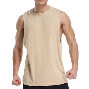 เสื้อกล้ามคอตตอนถักระบายอากาศได้สำหรับผู้ชายเสื้อกล้ามออกกำลังกายผ้าคอตตอนถักมีตัวเลือกปรับแต่งได้ - Product Image 2