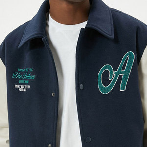 Chaqueta Varsity con Parches Bordados de Lana Cómoda a Precio Accesible, Nueva Colección, Prenda Fresca, Chaqueta de Béisbol Clásica - Product Image 5