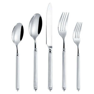 Ensemble de couverts de luxe en acier inoxydable 4 pièces Style américain écologique avec poignées brunes Couverts en argent - Product Image 3