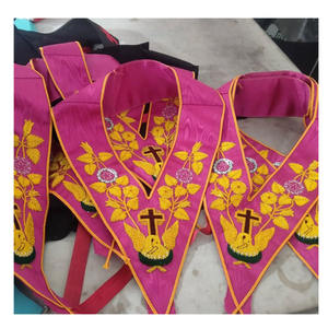 Collar masónico de Caballero de 18 grados Rose Croix en color rosa con bordado de lingotes de oro Masonic Regalia Grand Master 2025 - Product Image 1