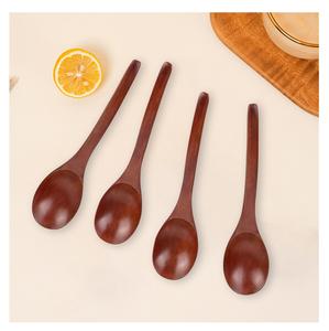 Ensemble de cuillères en bois naturel ensemble de cuillères à salade ensemble de cuillères à fruits Dessert outils de mélange pour ustensiles de cuisine accessoires de Table à manger - Product Image 2