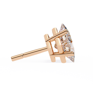 Boucles d'oreilles en or 18 carats avec diamant de laboratoire, boucles d'oreilles de luxe en diamant - Product Image 2