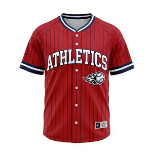 Maillot de baseball personnalisé avec nom et numéro de l'équipe, impression par sublimation 3D, col en V court, protection UV, pour hommes et femmes, été, respirant, séchage rapide - Product Image 2