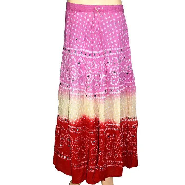 Multi-Color Tie & Dye Cotton Bandhej bandhani Skirt Canada Romania