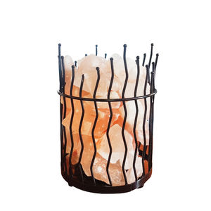 Haute qualité nouveauté lampe au sel rose de l'Himalaya avec panier en fer pour la décoration de la maison dernière conception - Product Image 1