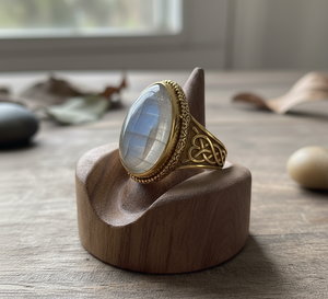 Anillo de moda de plata 925 personalizado, piedra lunar Natural, piedra preciosa, chapado en oro rosa y Rodio, banda de fiesta, regalo de joyería - Product Image 1