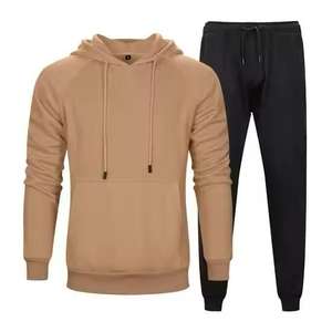 Ensemble de sport pour hommes avec survêtement personnalisé, pantalon de survêtement, sweats à capuche unis de haute qualité, ensemble de fitness avec logo personnalisé - Product Image 1