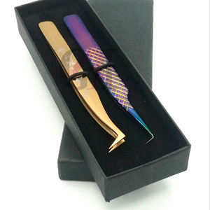 Pince à épiler professionnelle d'extension de cils en acier inoxydable au plasma de couleur différente de nouvelle qualité avec votre propre outil de beauté de Logo personnalisé - Product Image 1