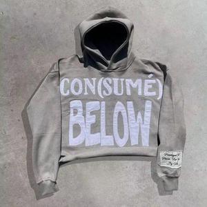 Hoodie coréen chic en coton pour femme, coupe courte, taille XS, confortable, style décontracté, fitness, tissu tricoté léger, séchage rapide - Product Image 1