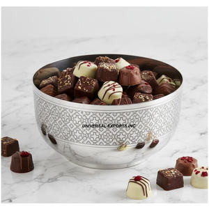Stainless Steel Arabic <b>Chocolate</b> Bowl Wedding Decorative Tabletop Luxury <b>Ramadan</b> Collection Metal <b>Chocolate</b> Bowl - Product Image 2