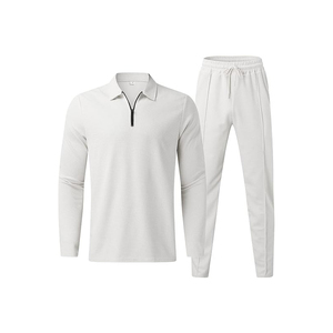 Conjunto Deportivo Unisex de Forro Polar para Invierno, Sudadera de Algodón Transpirable con Cierre, Pantalones con Cintura Elástica y Cordón Ajustable, Color Sólido, Estilo Casual - Product Image 4