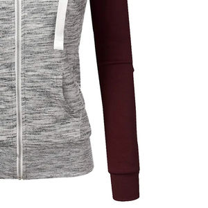 Sweat à capuche zippé intégral pour femme, hiver, automne, logo personnalisé sur le devant, couleur unie, manches longues, 100% coton molletonné, confortable - Product Image 5