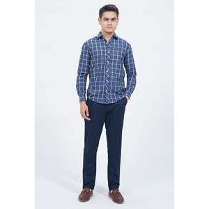 Chemise boutonnée décontractée pour homme WESTON, 100% coton, motif floral à carreaux, col montant, style western, tissée - Product Image 6