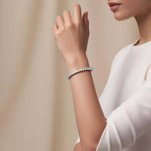 Bracelet tennis Legacy Luxe 6.00 CTW en diamants, or blanc ou jaune 14 carats, bijoux élégants - Product Image 1