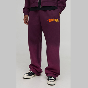 Pantalones de chándal lavados para hombre, ropa de calle informal, hip hop, pantalones de pierna ancha personalizables, 100% algodón, venta al por mayor - Product Image 1