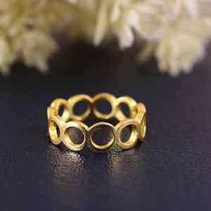 แหวนทองเหลืองชุบทอง18K สำหรับงานแต่งงานงานเลี้ยงสไตล์โบฮีเมียนแฟชั่นใหม่ขายดี - Product Image 1