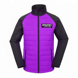 Chaqueta de burbuja ligera para hombre, personalizable, transpirable, a prueba de viento, de poliéster, con cremallera completa, abrigo para exteriores para senderismo, viajes y Deportes - Product Image 1