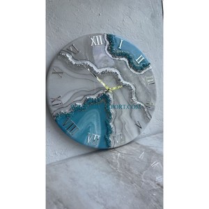 Reloj de pared de resina epoxi hecho a mano decoración del hogar nuevo estilo Reloj de pared colgante proveedor al por mayor superventas reloj elegante Timepass - Product Image 3