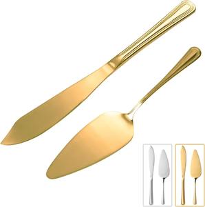 Ensemble de spatules à gâteau minimalistes en acier inoxydable avec poignée design, design épuré pour les tables de desserts modernes - Product Image 2