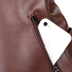 Genuine Leather Laptop <b>Backpack</b> Vintage Style with Buckle Closure Unisex Softback 20-39L Capacity Shoulder <b>Straps</b> - Product Image 3