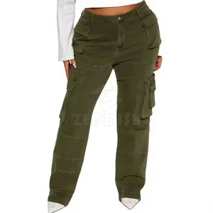 New Arrival Women Plus Size Casual Cargo <b>Pants</b> Mid Waist Flat Summer Breathable 100% Cotton Quick Dry Customizable Wholesale - Product Image 4