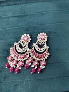 Superbe conception traditionnelle de Menakari avec des boucles d'oreilles de bijoux de mode de placage d'ombre pour les femmes - Product Image 2