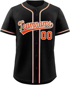 2025 gran oferta personalizado negro venta al por mayor bordado personalizado béisbol Jersey secado rápido todos los equipos béisbol jerseys aparejos sarga - Product Image 1