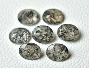 Pierre précieuse rutile noire naturelle à facettes lisses guérison semi-précieuse fabrication de bijoux en rutile noir pierre précieuse en vrac - Product Image 2