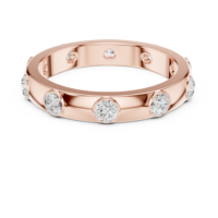 Bague de fiançailles sur mesure pour femme, luxueuse et moderne, plaquée or rose 18 carats, sertie de diamants ronds brillants de 0,80 carat