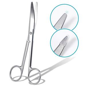 Ciseaux à pansements en gaze dentaire, pointe droite et incurvée, ciseaux médicaux pour soins infirmiers, pointe arrondie sécurisée pour la coupe des tissus - Product Image 1