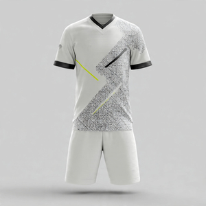 Uniformes de Entrenador de Fútbol de Poliéster 100%, Camiseta y Pantalones Cortos de Fútbol con Estampado Personalizado, Uniforme de Fútbol con Estampado OEM de Dos Piezas - Product Image 5