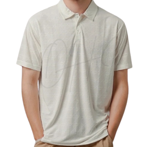 เสื้อยืดคอวีพรีเมียมสำหรับผู้ชาย สวมใส่สบาย ระบายอากาศได้ดี แขนสั้น ทรงหลวม เหมาะสำหรับกอล์ฟ เป็นมิตรกับสิ่งแวดล้อม แห้งเร็ว รับสกรีนโลโก้ 100% - Product Image 1