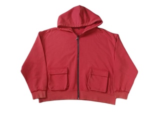 Sweats à capuche épais et épais en coton pour l'hiver, sweat à capuche vintage cargo surdimensionné avec poche latérale délavée pour hommes, vente en gros - Product Image 3