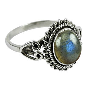 Derniers modèles Labradorite naturelle de forme ovale Bague de mode pour femme Bijoux en argent sterling 925 Fournisseurs Fabricant - Product Image 4