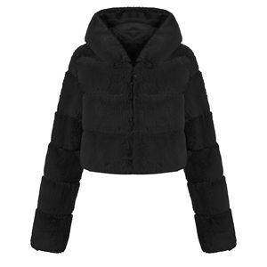 2025 nuevo diseño moderno de moda de talla grande esponjoso otoño cálido de moda Faux invierno señoras Negro Azul mujer abrigo chaqueta de piel para mujer - Product Image 3