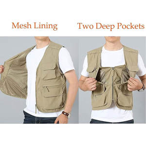 Professionnel personnalisé tissu de laine respirant hommes multi-poches Cargo gilet Sport gilet Style chinois publicité gilet - Product Image 4