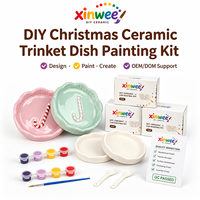 Kit de peinture sur assiette en céramique pour enfants, ensemble d'artisanat floral arc-en-ciel DIY, activité artistique éducative, cadeau d'anniversaire pour les filles créatives