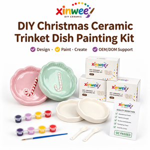 Kit de peinture sur assiette en céramique pour enfants, ensemble d'artisanat floral arc-en-ciel DIY, activité artistique éducative, cadeau d'anniversaire pour les filles créatives - Product Image 1