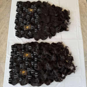 Vendeurs de cheveux bouclés cambodgiens bruts naturels vente en gros de faisceaux de cheveux à cuticule alignée Vendeur de cheveux bruts du temple indien en Inde - Product Image 1