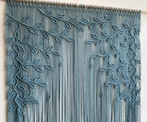 Customization Macrame Leaf Wall Hanging, Macrame Window Curtain, Boho Wall Art, Mid Century Modern - Product Image 2