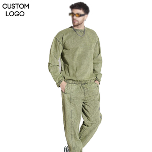 Survêtements d'hiver personnalisés Harajuku Hip Hop grande taille, confortables, à col rond, respirants, 100% coton, lavage à l'acide - Product Image 1