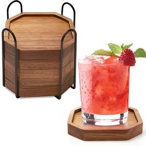 Tapis de tasse à café naturel de forme ronde Offre Spéciale de qualité supérieure sous-verre en bois blanc en gros - Product Image 1