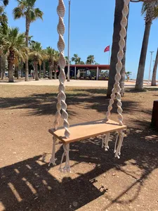 Macrame treo ghế với tua hiện đại bông vải võng <span class=keywords><strong>Swing</strong></span> cho Patio hoặc vườn làm bằng gỗ - Product Image 4