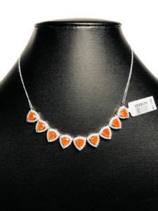 Conjunto de collar y aretes de Plata de Ley 925 con piedras preciosas de cornalina natural Hermoso diseño único para boda o regalo - Product Image 5