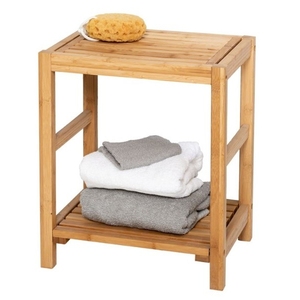 Solid Wooden Teak <b>Shower</b> Bench SPA with <b>Shelf</b> Hotel Project Natural Waterbase Color <b>for</b> USA Market - Product Image 1