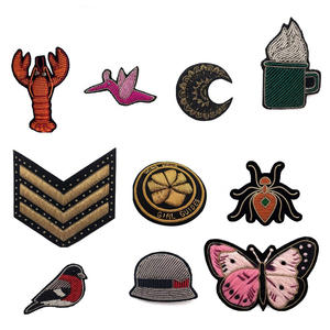 Parches Bordados a Mano con Cuentas Doradas de Cobre, Alambre de Dabka, Broches Personalizados de Alta Calidad, Servicio OEM, Marca UB, 20 Pares - Product Image 4