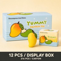 Jouet à presser en forme de mangue en TPR, changeant de couleur, anti-stress, jouet sensoriel sonore et croulante pour enfants et adultes