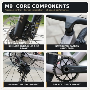 Bicicleta de Montaña 2026 con Manillar Integrado, Cuadro de Carbono, Shimano M8100 de 12 Velocidades, Horquilla de Aire 29er, para Adultos, Todoterreno - Product Image 3